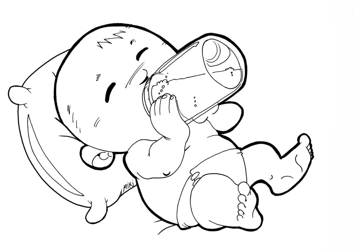 Раскраска младенец