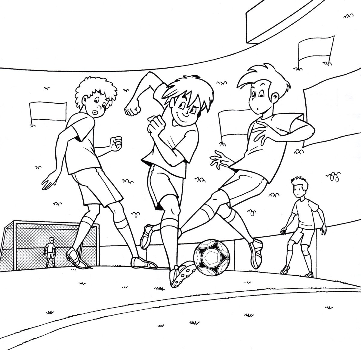 Игра в футбол зарисовка