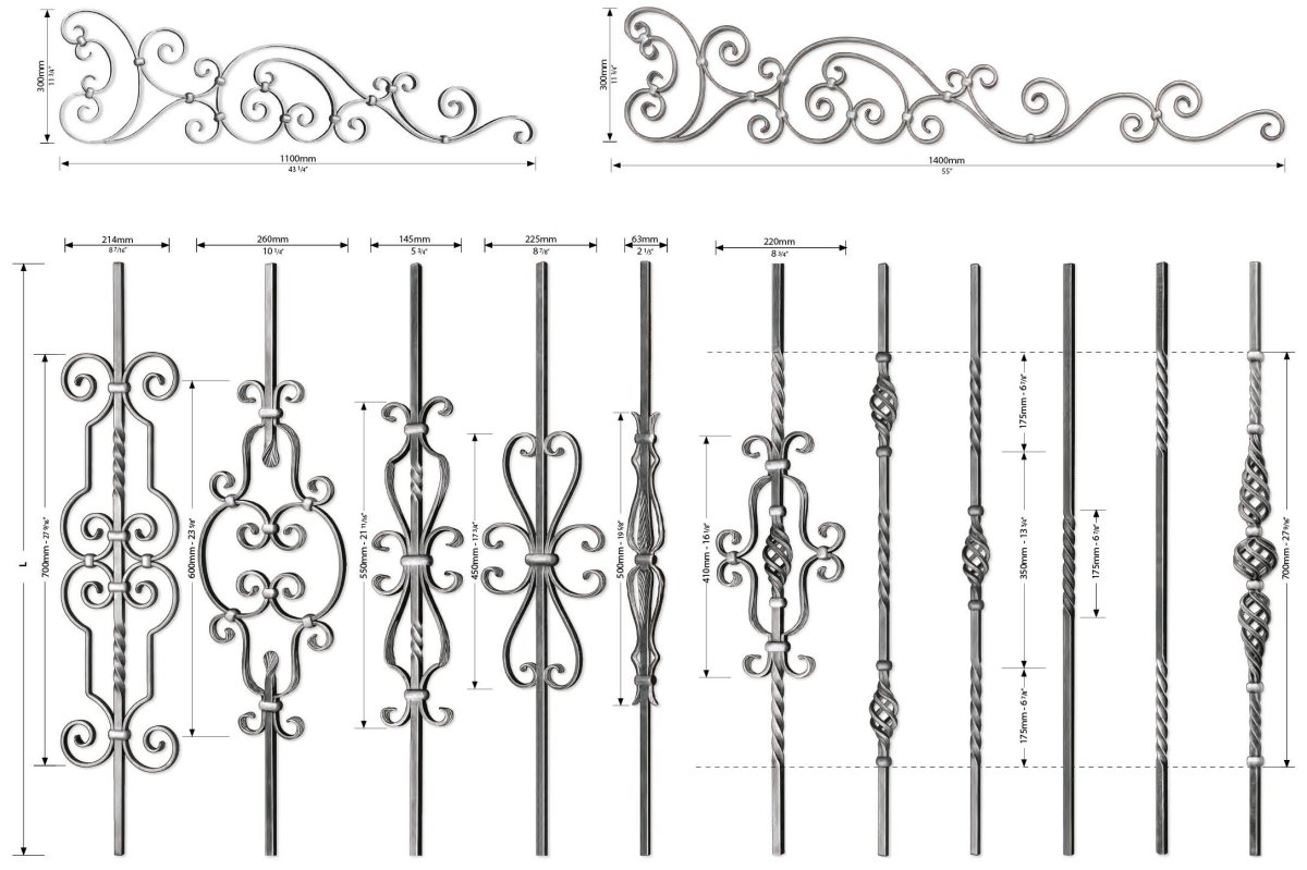 Балясины холодная ковка чертежи