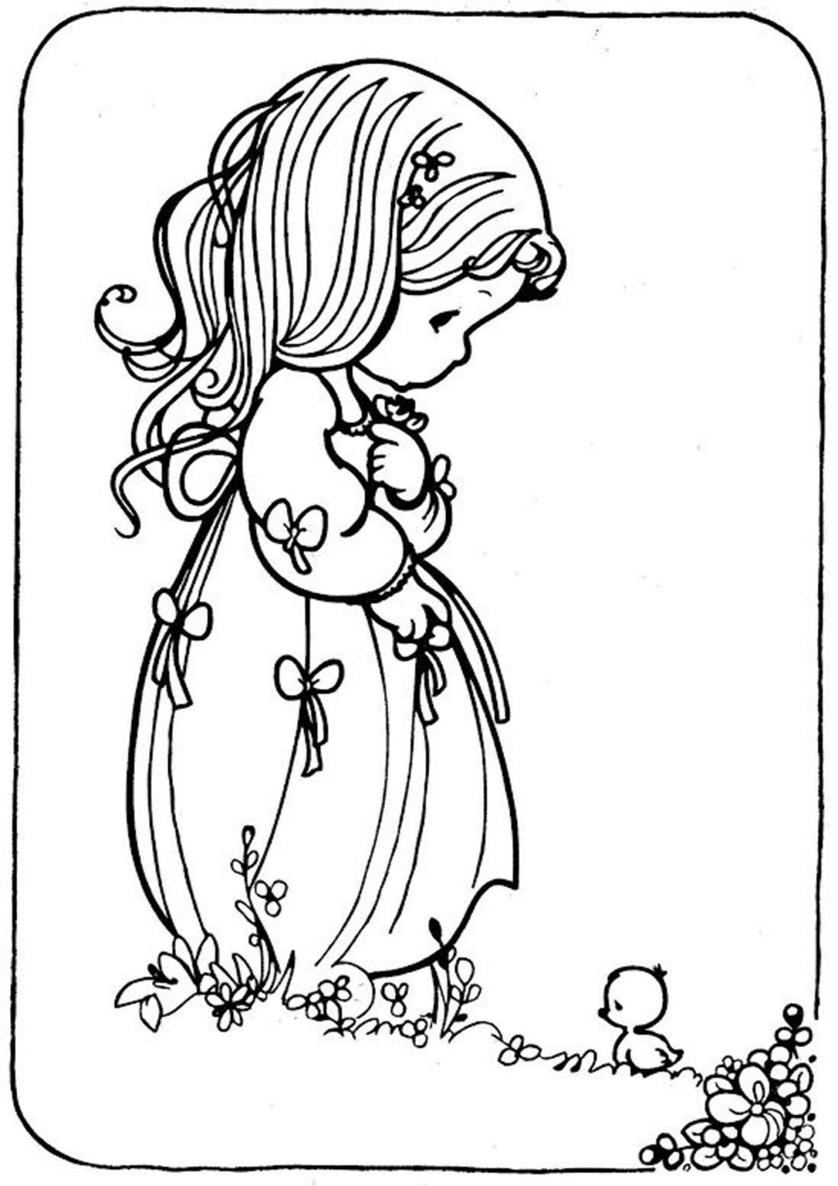 Дети молятся раскраска