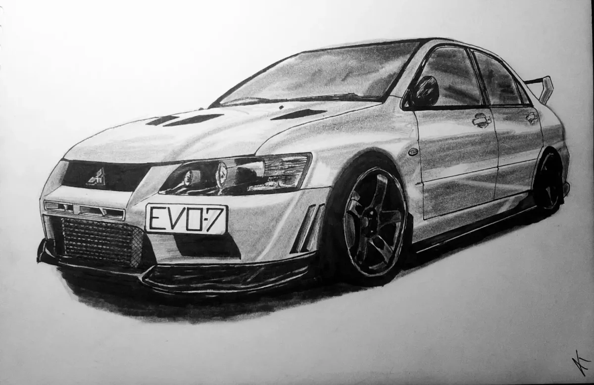 Mitsubishi Lancer Evolution x карандаш