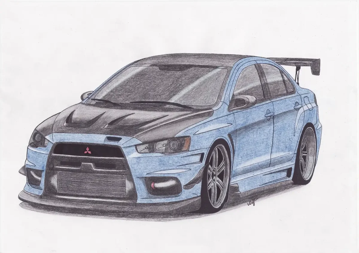 Mitsubishi Lancer Evolution x карандаш