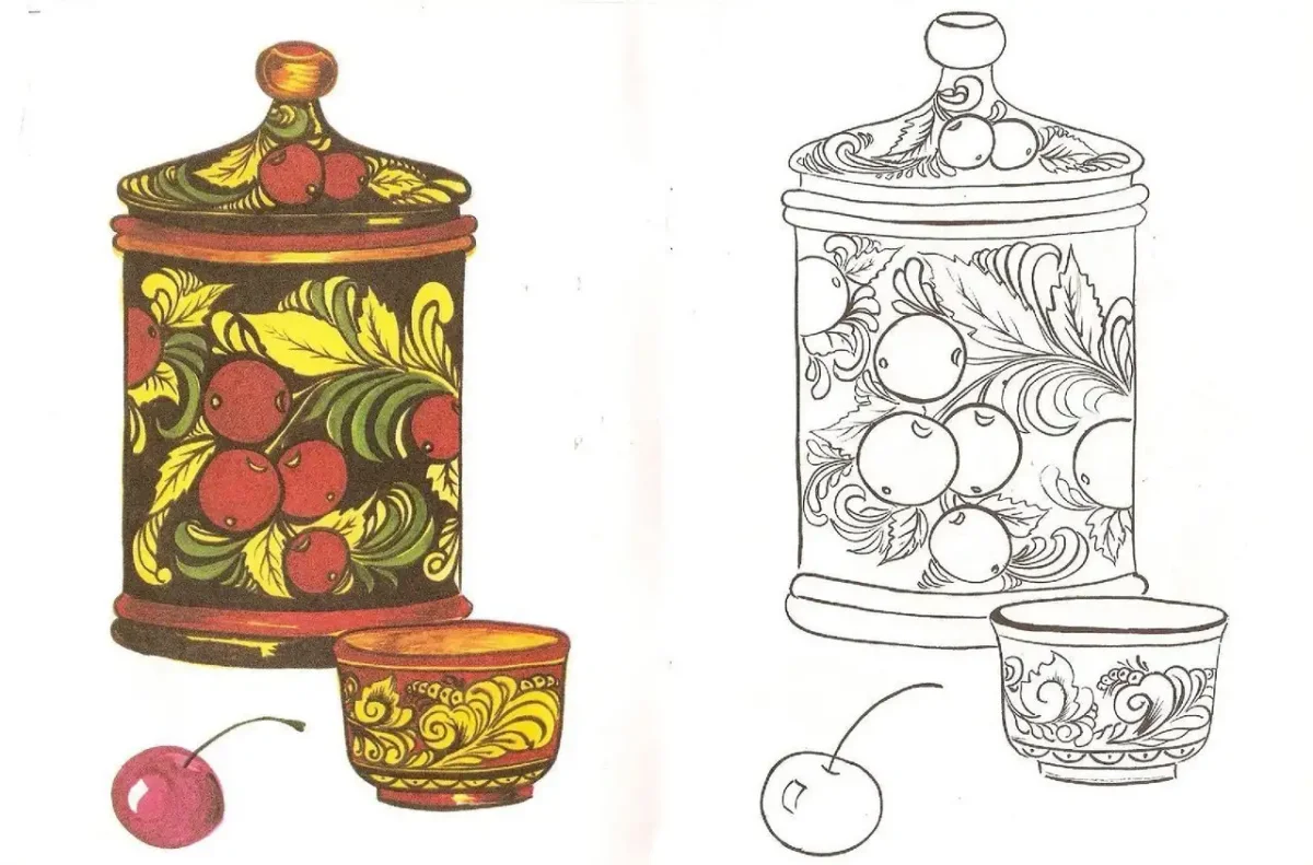 Гжель раскраска