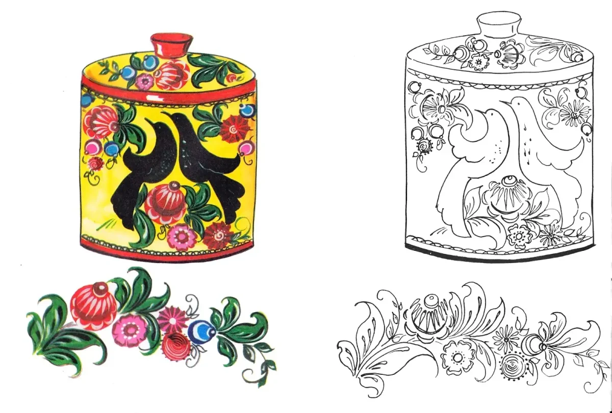 Хохлома раскраска