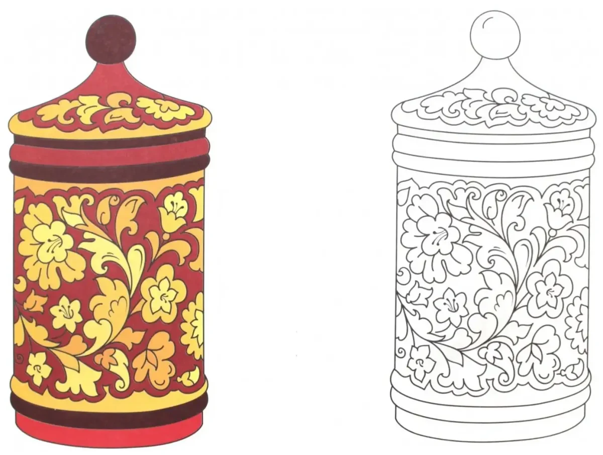 Золотая Хохлома раскраска