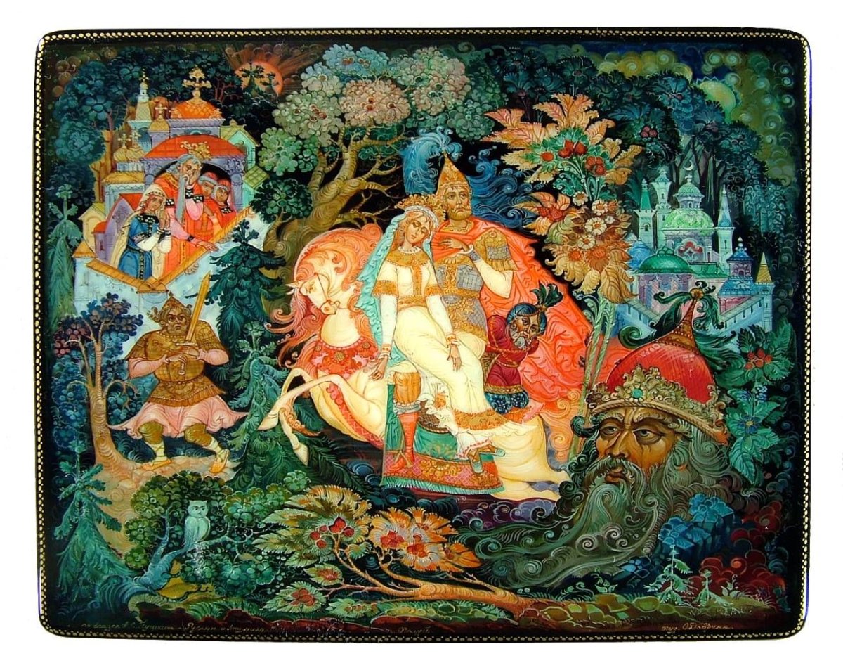 Руслан и людмила иллюстрации палех