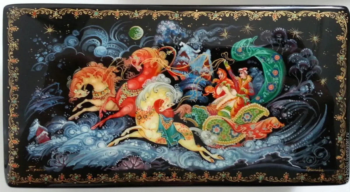 Палехская роспись Руслан и Людмила