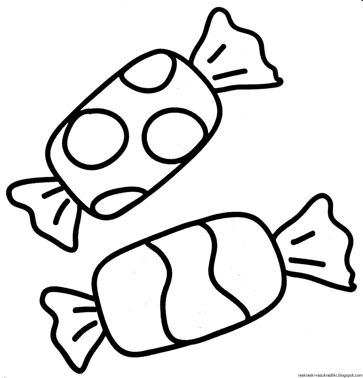 Конфета раскраска для детей