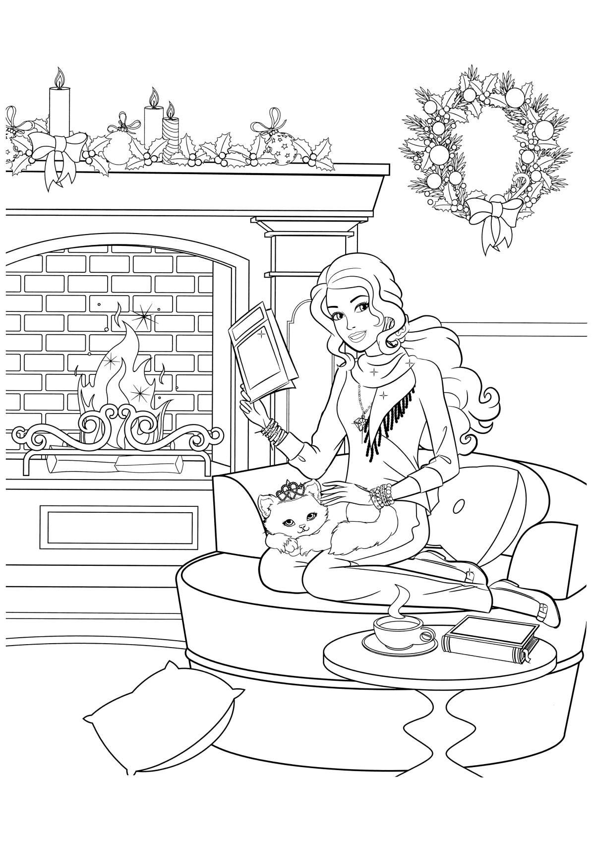 Раскраска Барби дом мечты