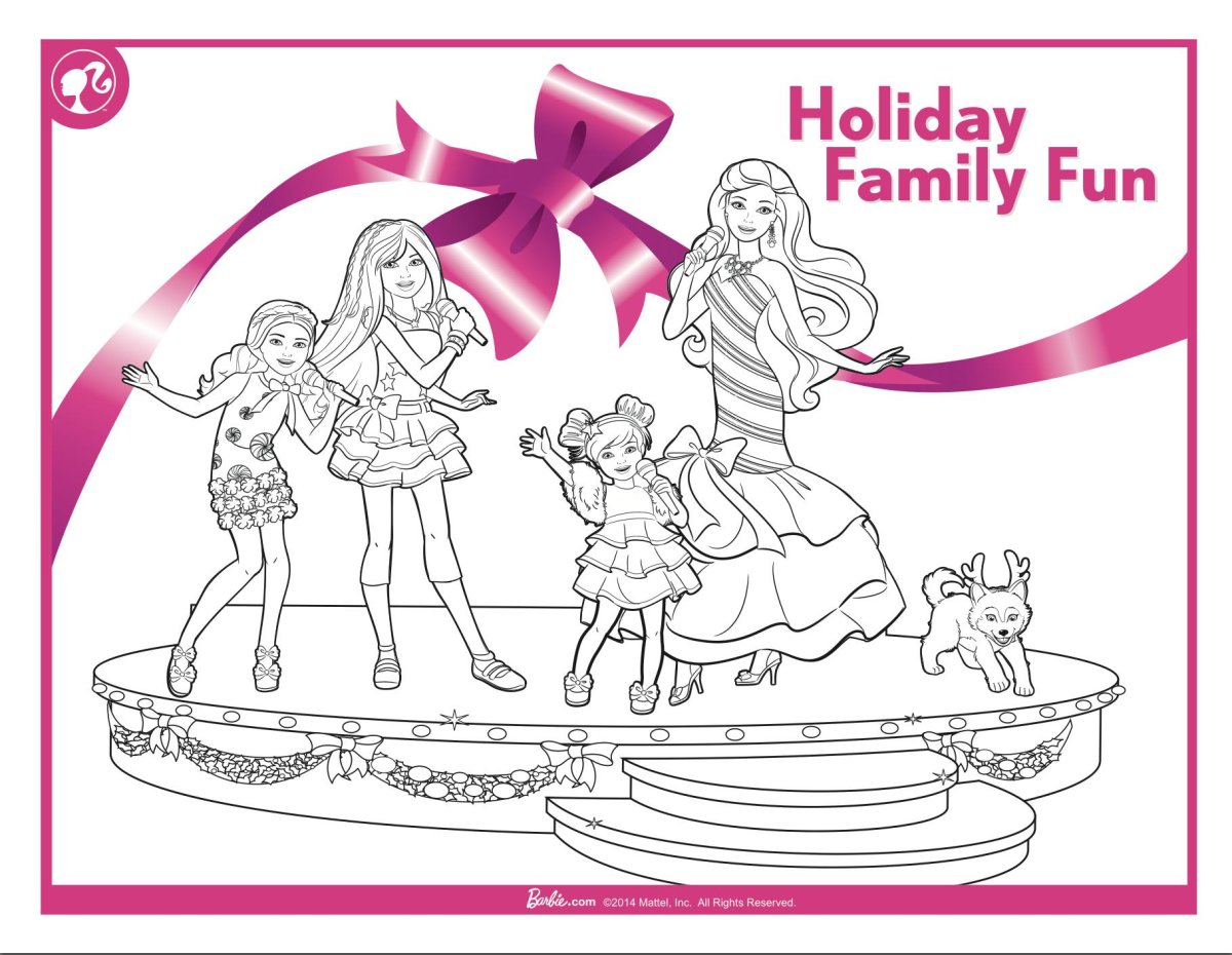 Раскраски для девочек Барби в кафе