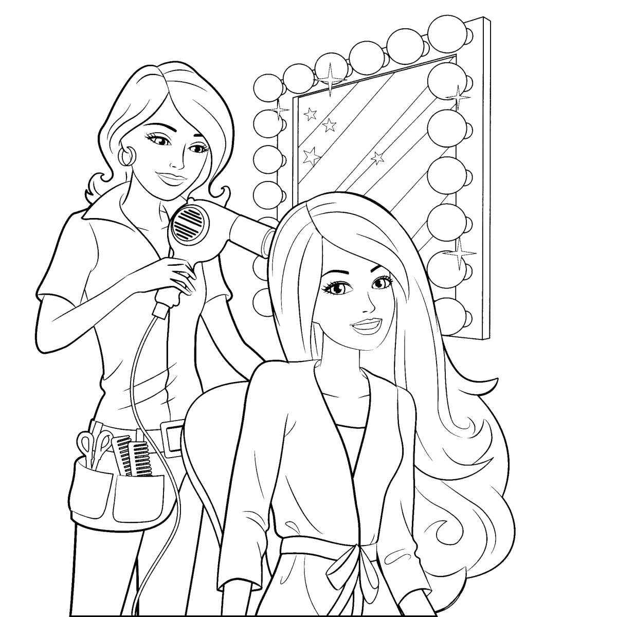 Раскраска для девочек дом Барби