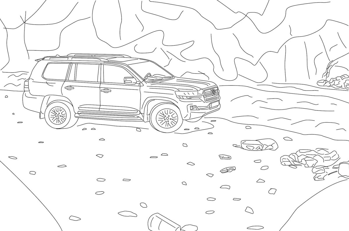 Toyota Land Cruiser 200 разукрашка