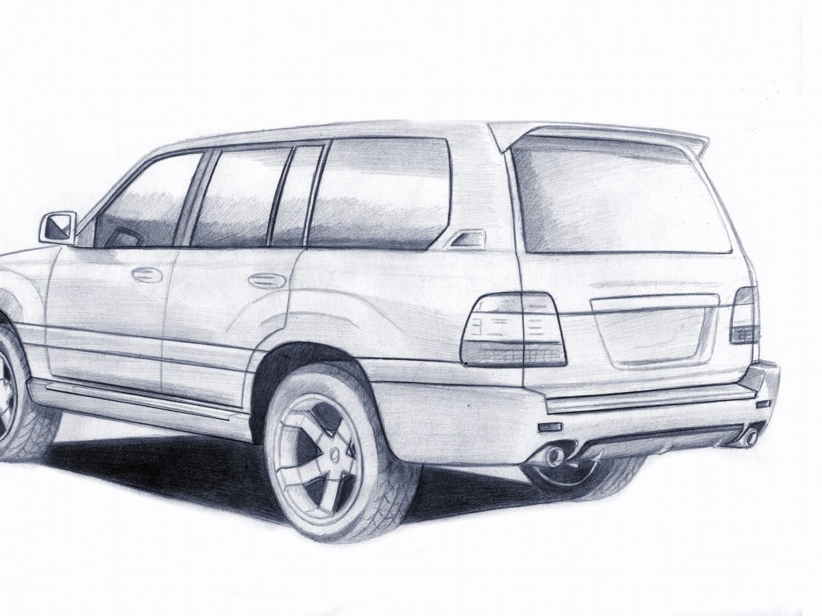 Toyota Land Cruiser 100 карандашом