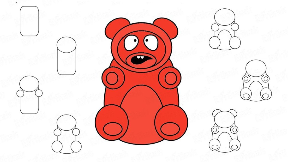 Разукрашки мишка Харибо