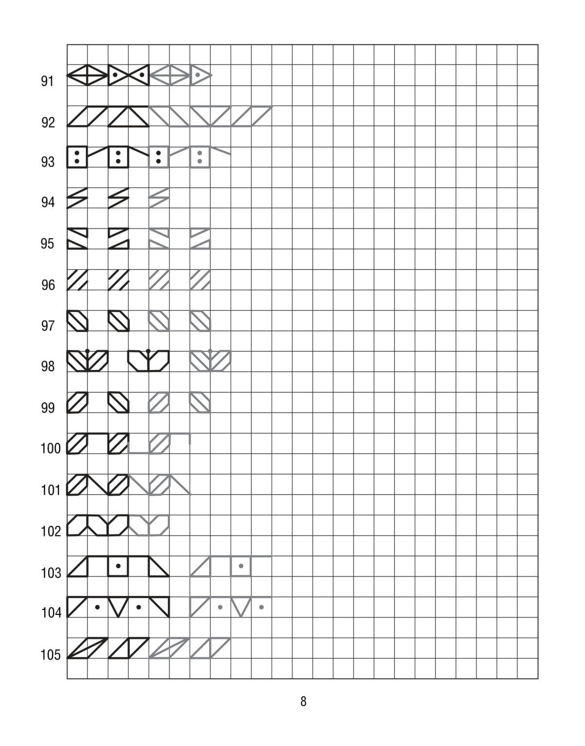 Узоры по клеточкам в тетради