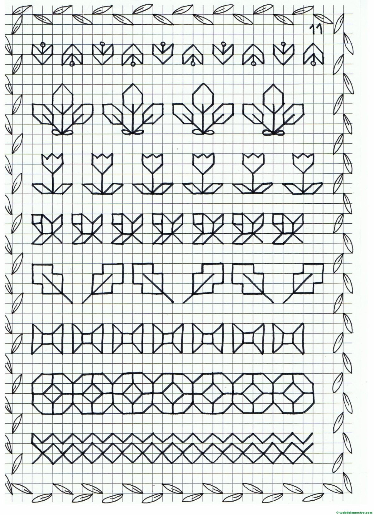 Узоры в клеточку для дошкольников