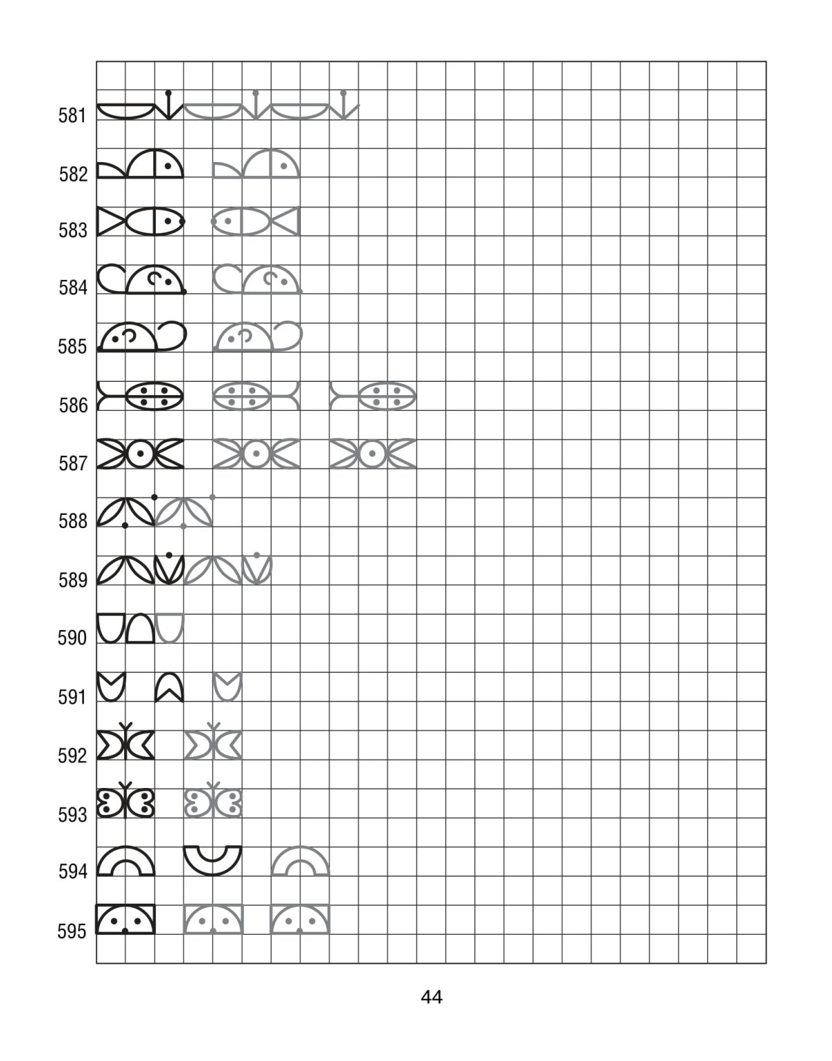 Узоры в клеточку в тетради