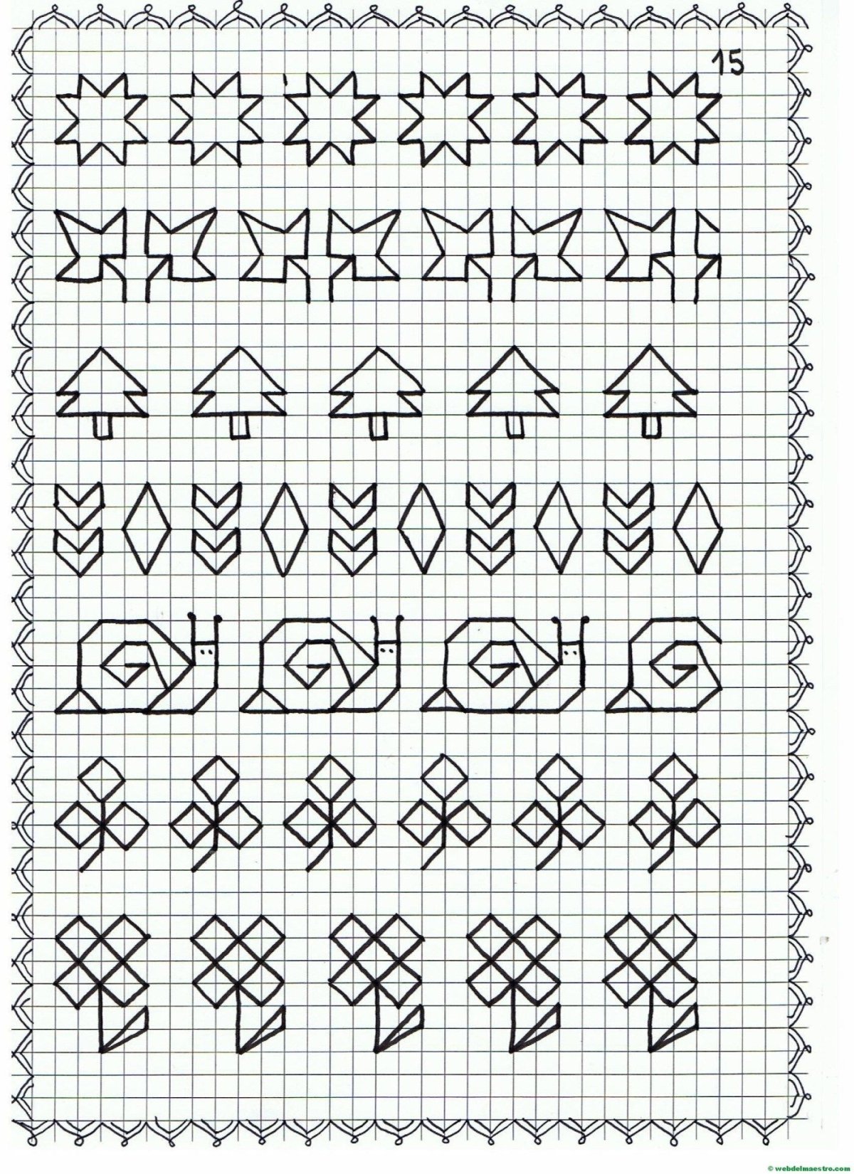 Узоры в клеточку для дошкольников