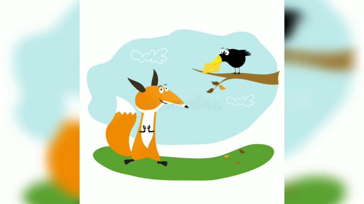 Раскраска лиса мультяшная