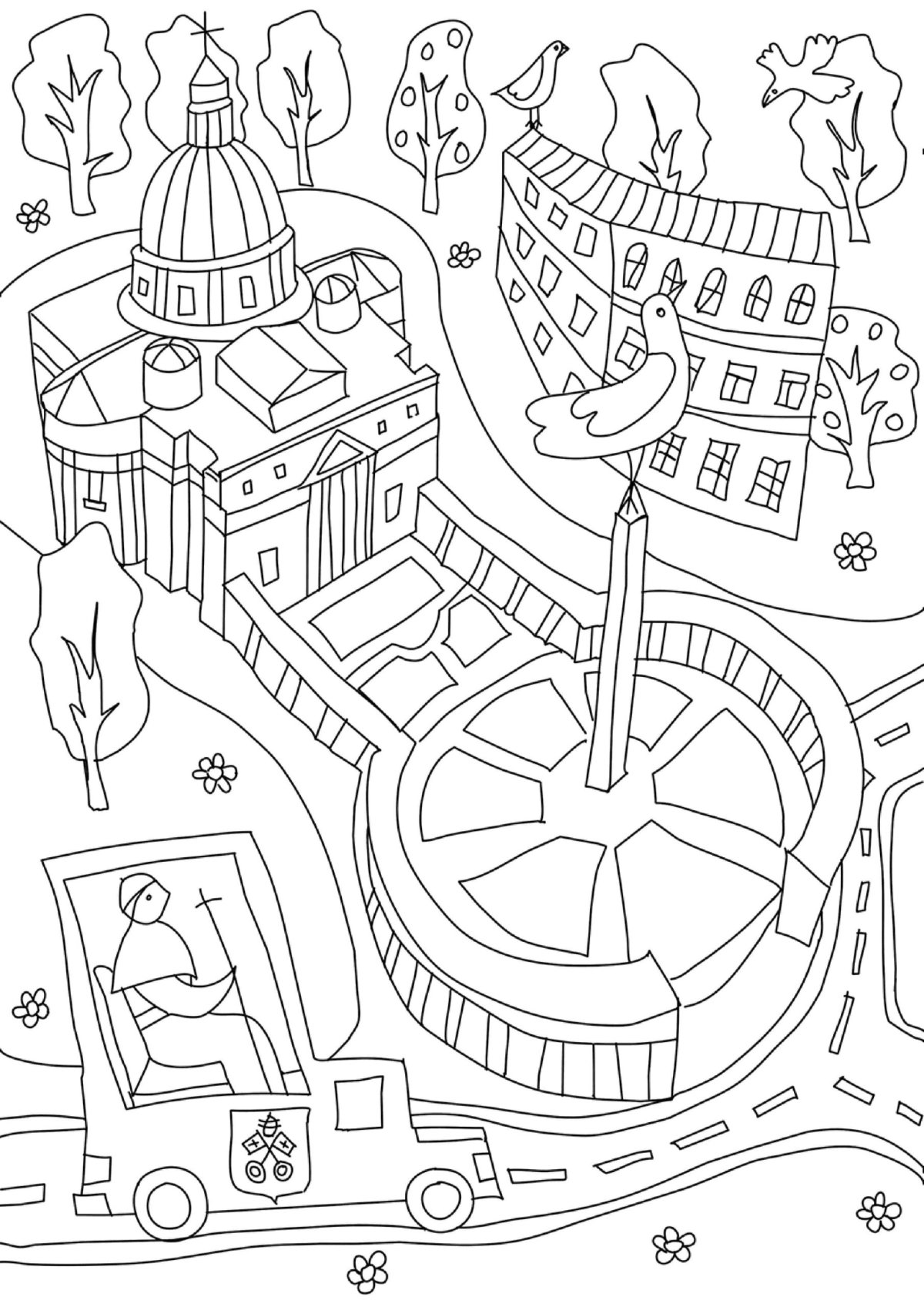 Зарисовка собора Святого Петра в Риме