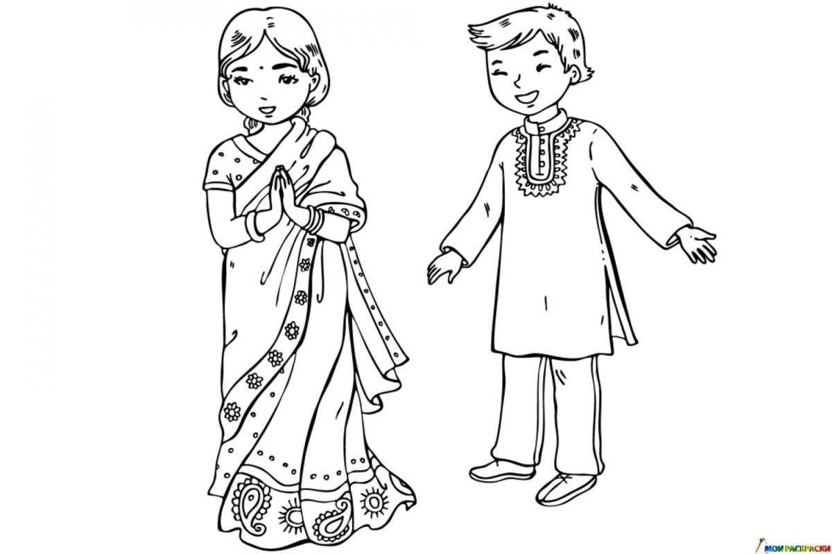 Национальный костюм удмуртов раскраска