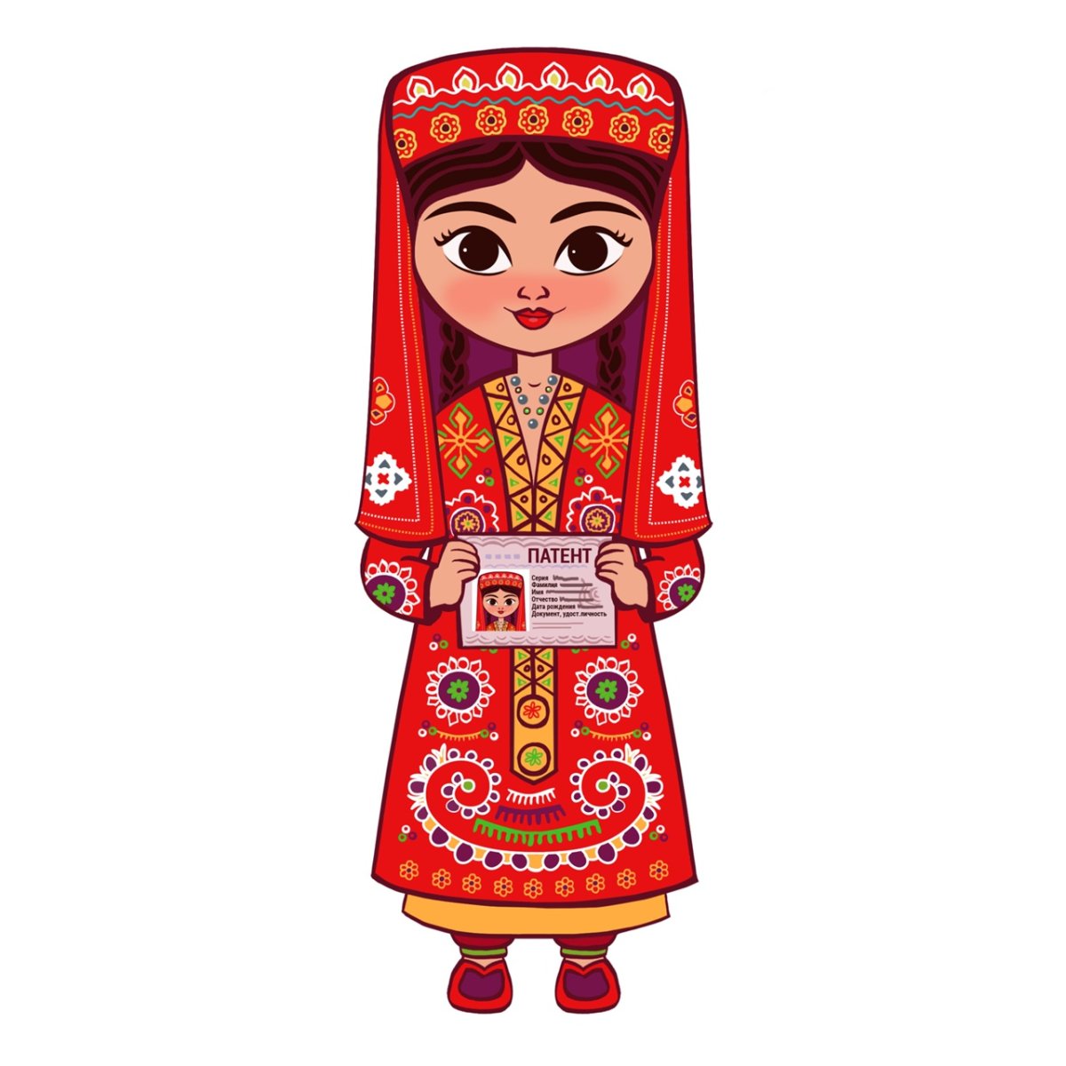 Бумажные куклы в узбекской национальном костюме