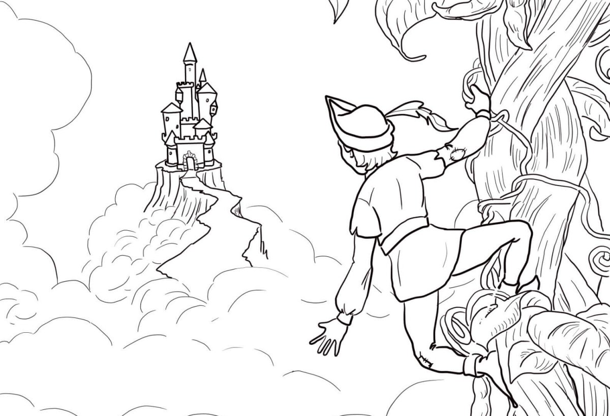 Джек и бобовое зернышко раскраска