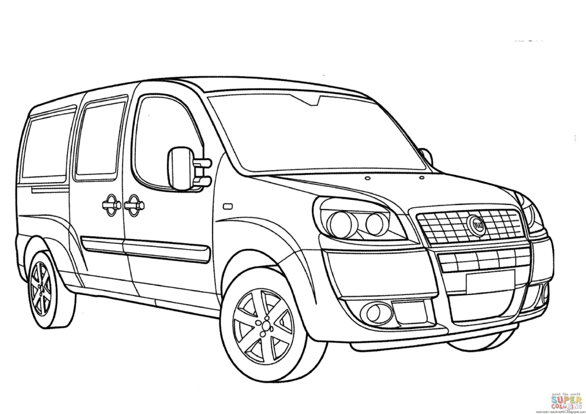 Машины раскраски Фиат Добло