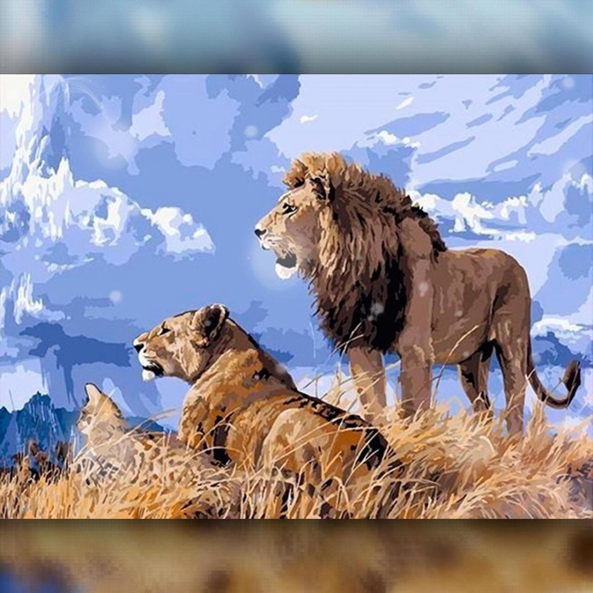 Алмазная мозаика львиный Прайд