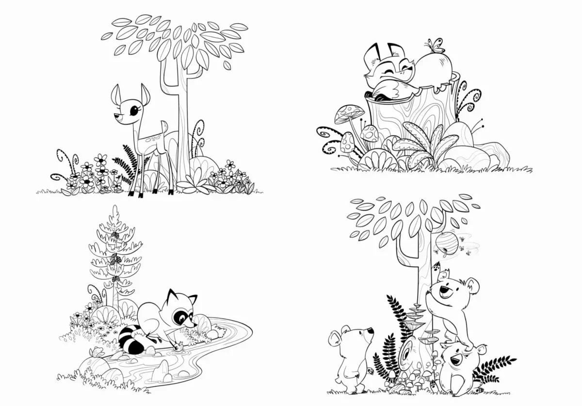 Осенняя раскраска