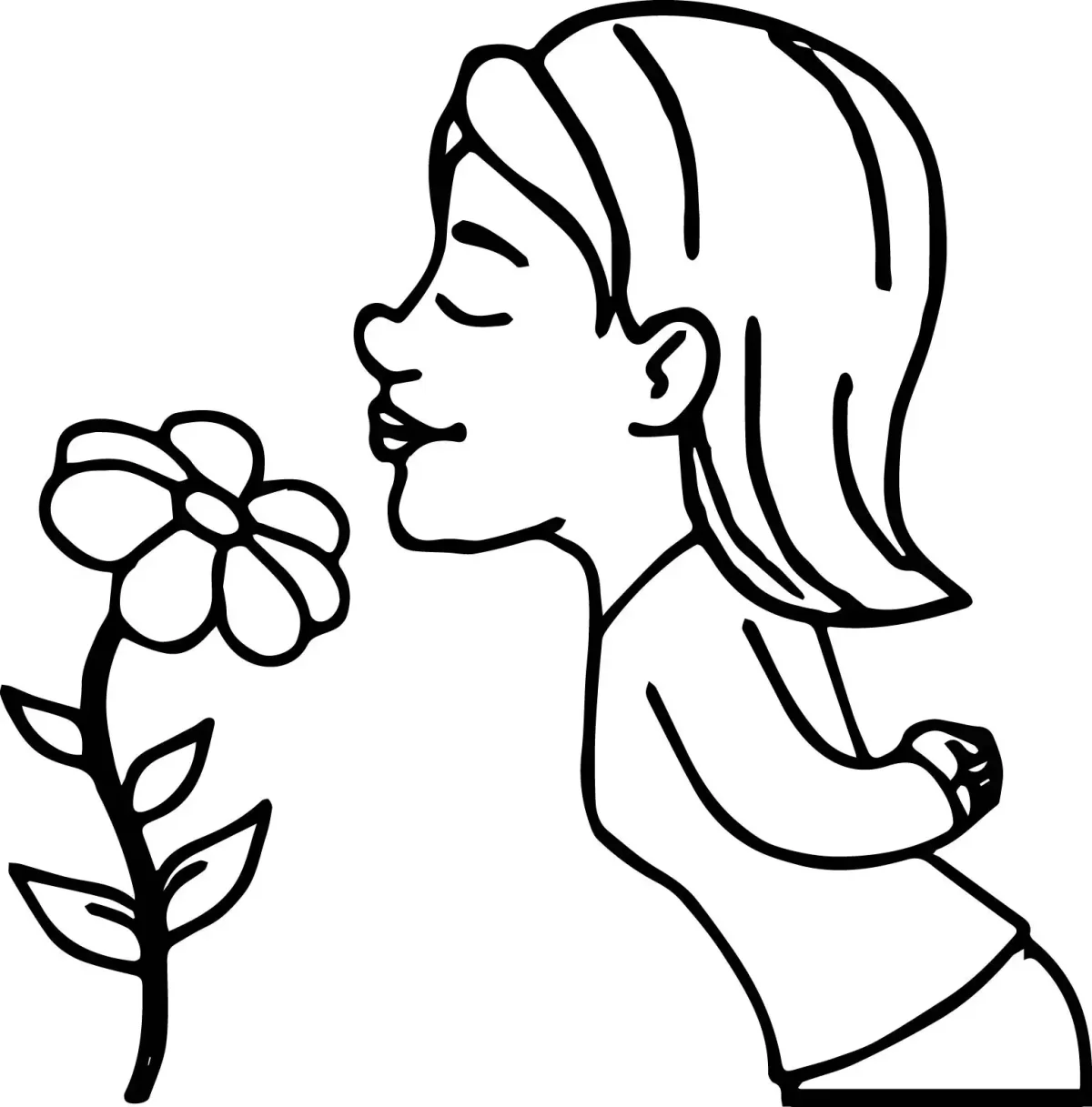 Раскраска человек с цветами