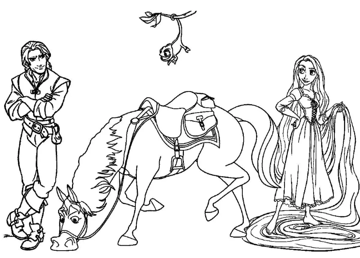 Раскраска Рапунцель Максимус