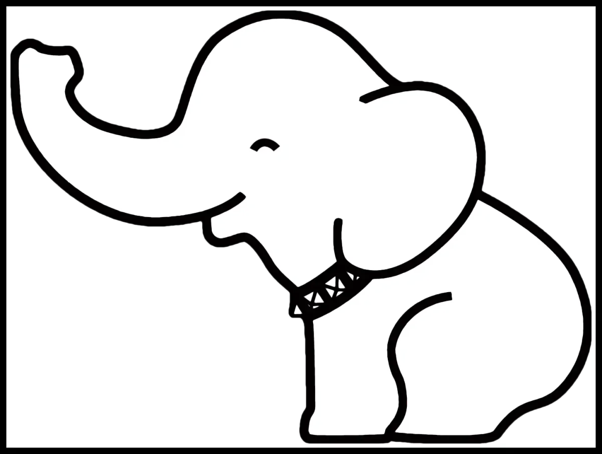 Слоник трафарет