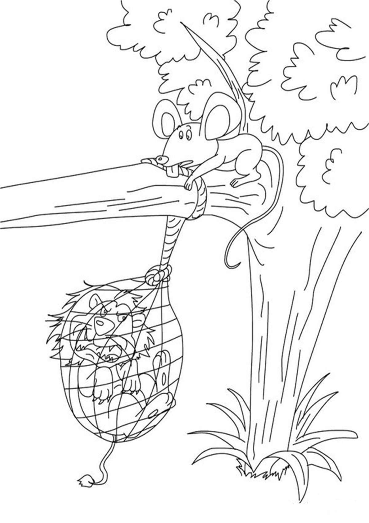 Мартышка и очки раскраска