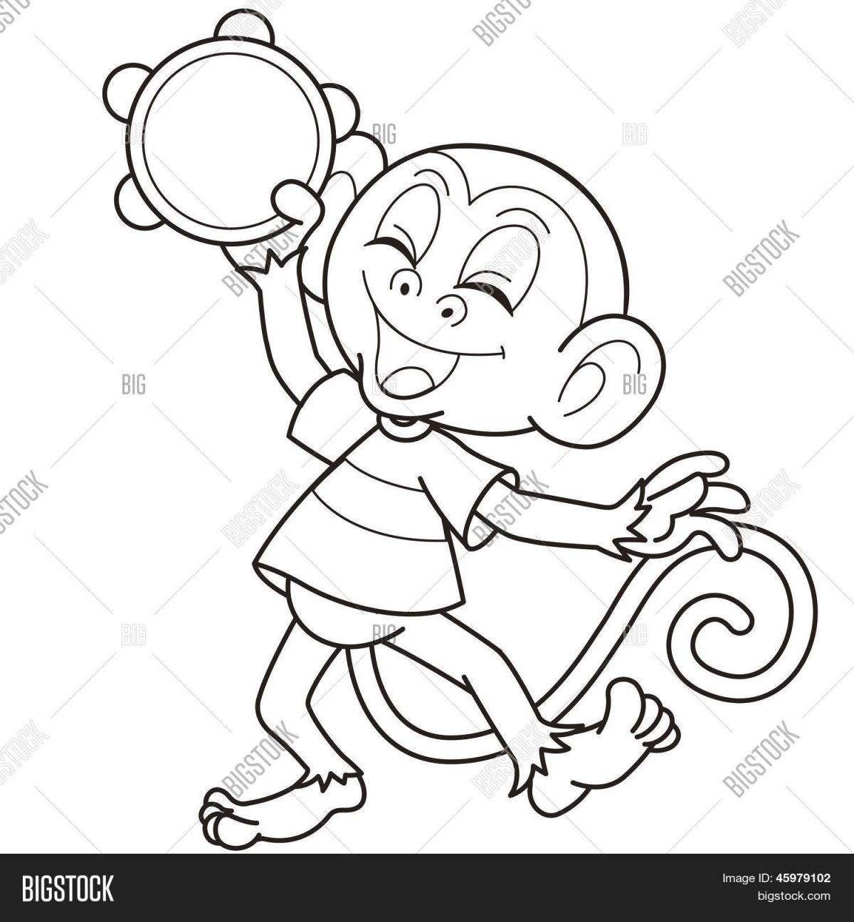 Трафарет мартышки с очками для детей