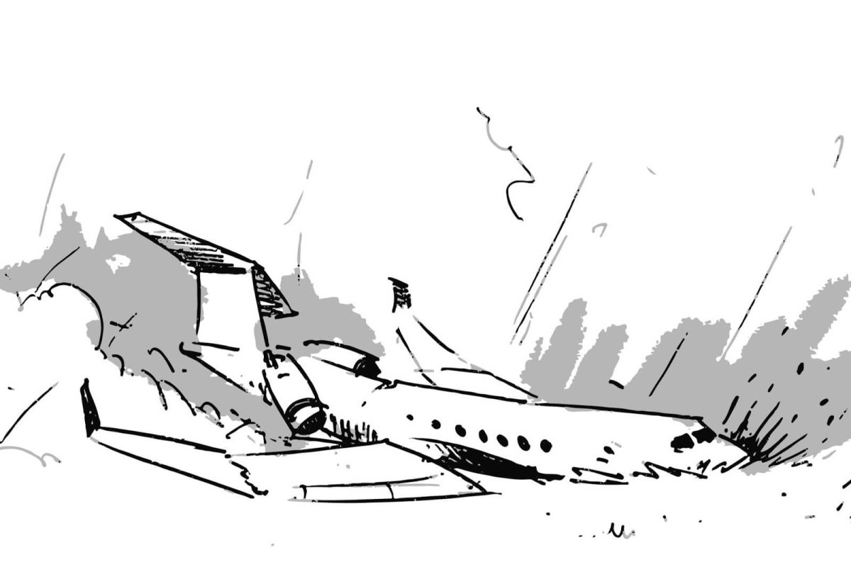 Крушение самолета раскраска