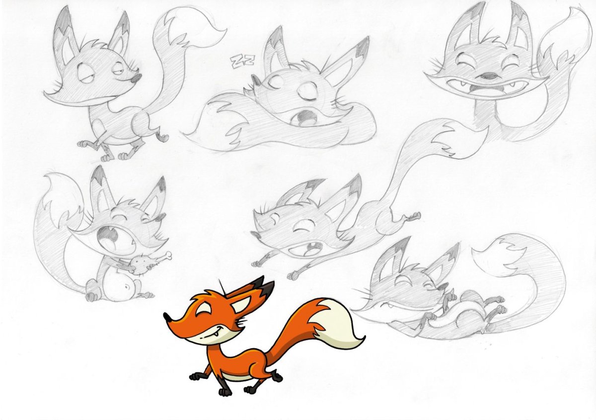 Мини рисунки лисички