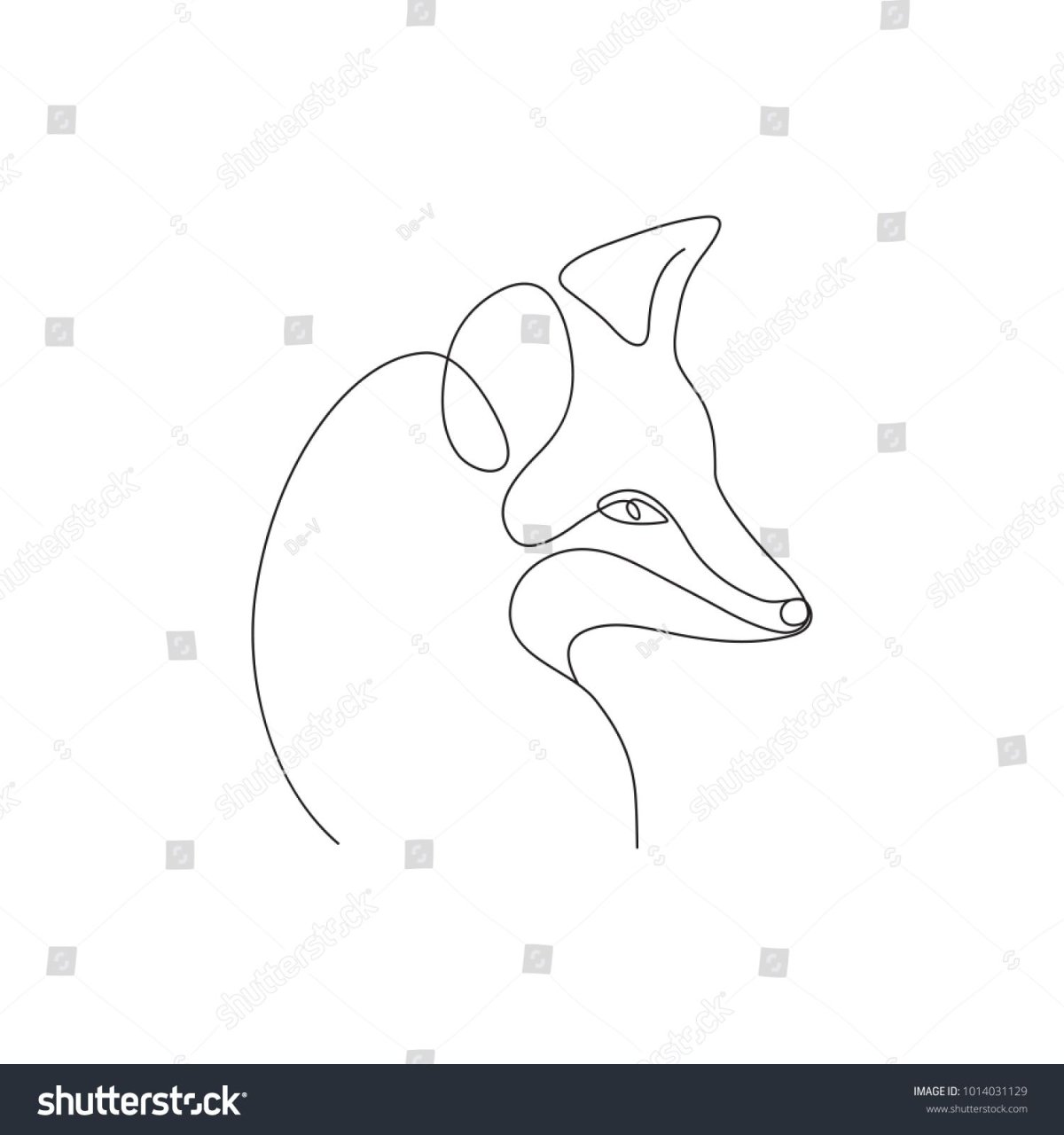 Лисичка одной линией