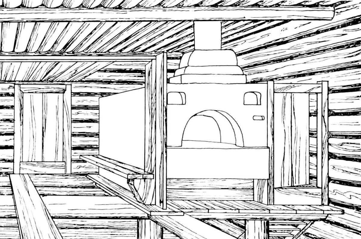 Наброски интерьера русской избы