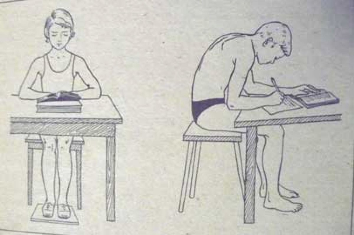 Правильная осанка при сидении на стуле