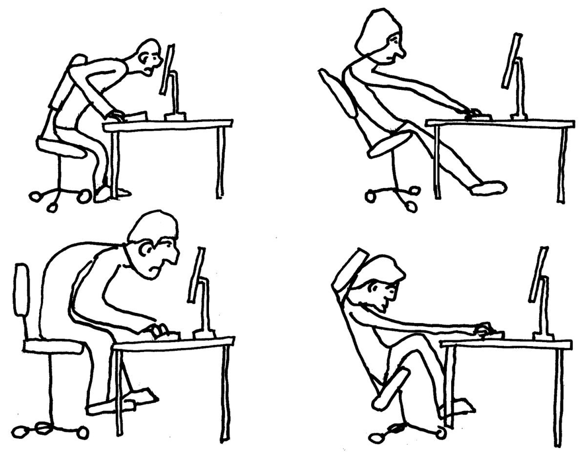 Человек сидит за столом рисунок