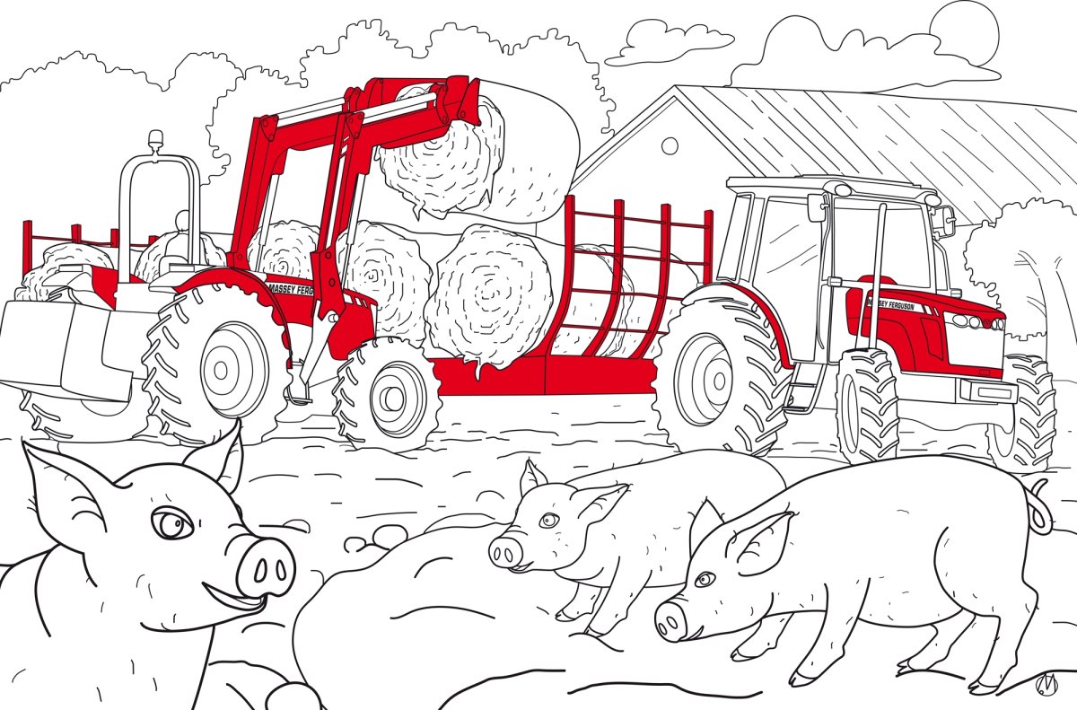 Раскраска для малышей. Трактор