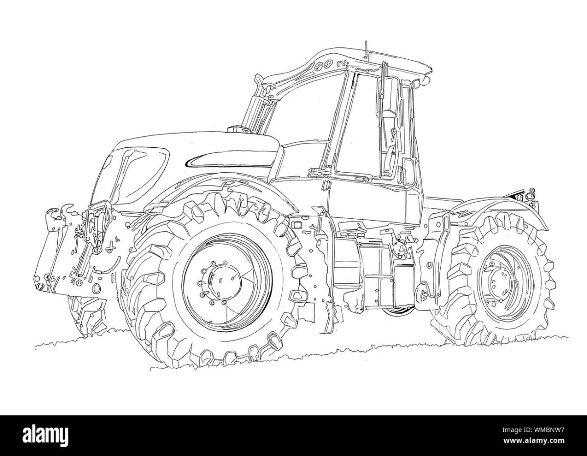 Тракторист раскраска для детей