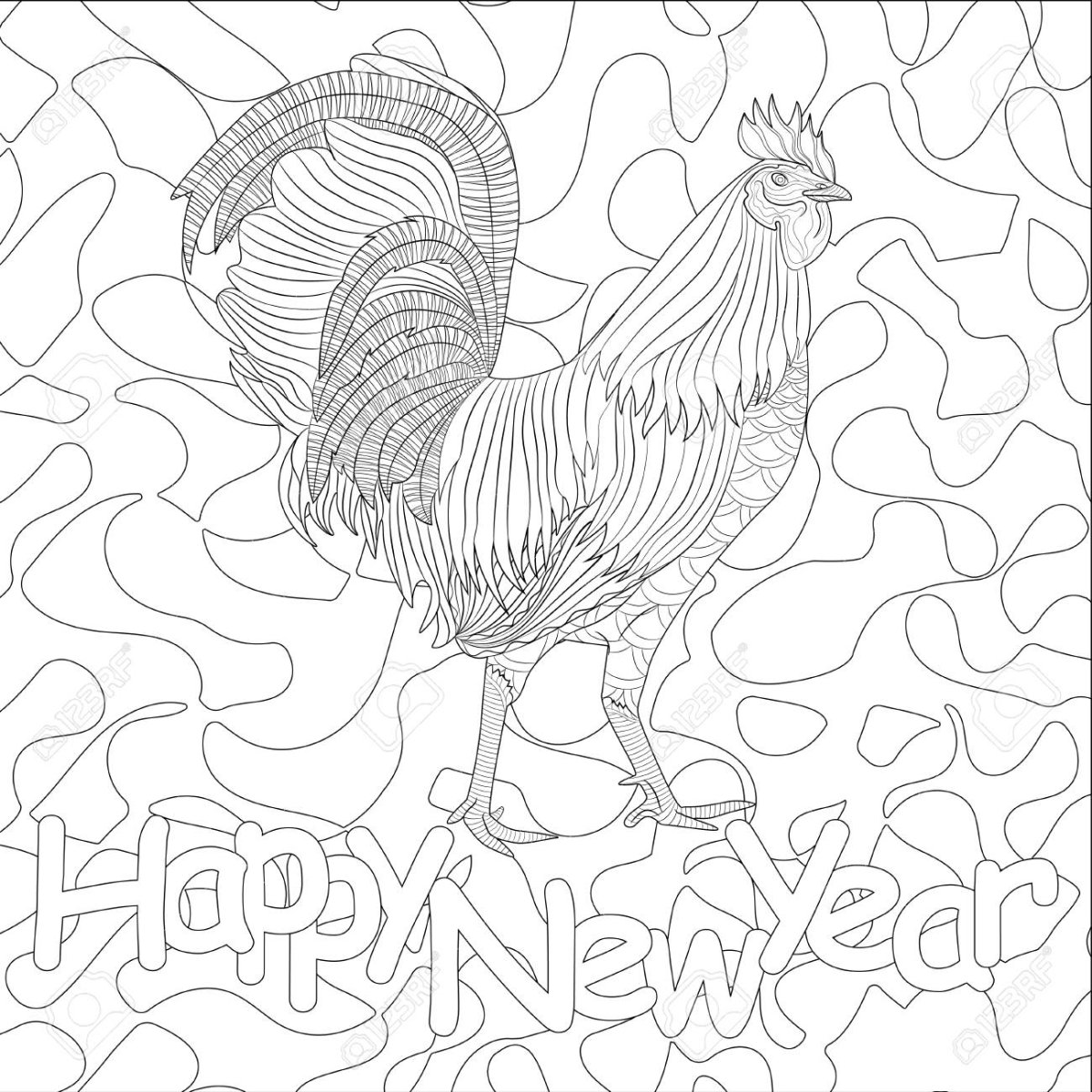 Раскраска Кукушка и петух басня Крылова