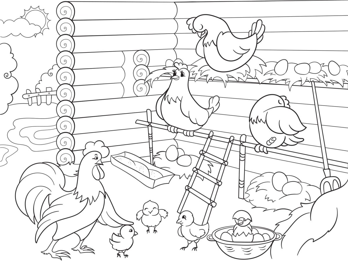 Раскраска сказка о золотом петушке Пушкина