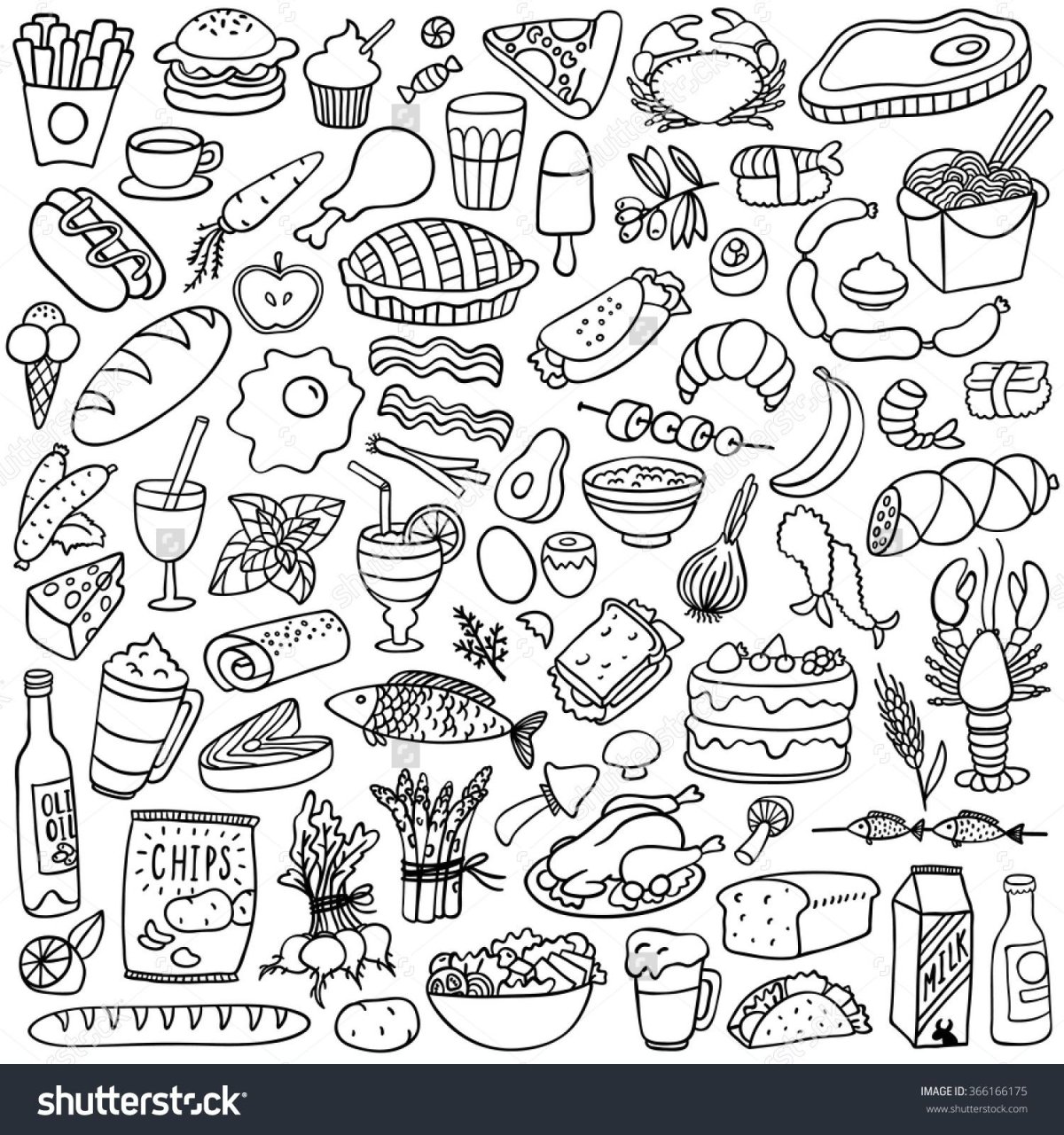 Раскраски сладости мороженое