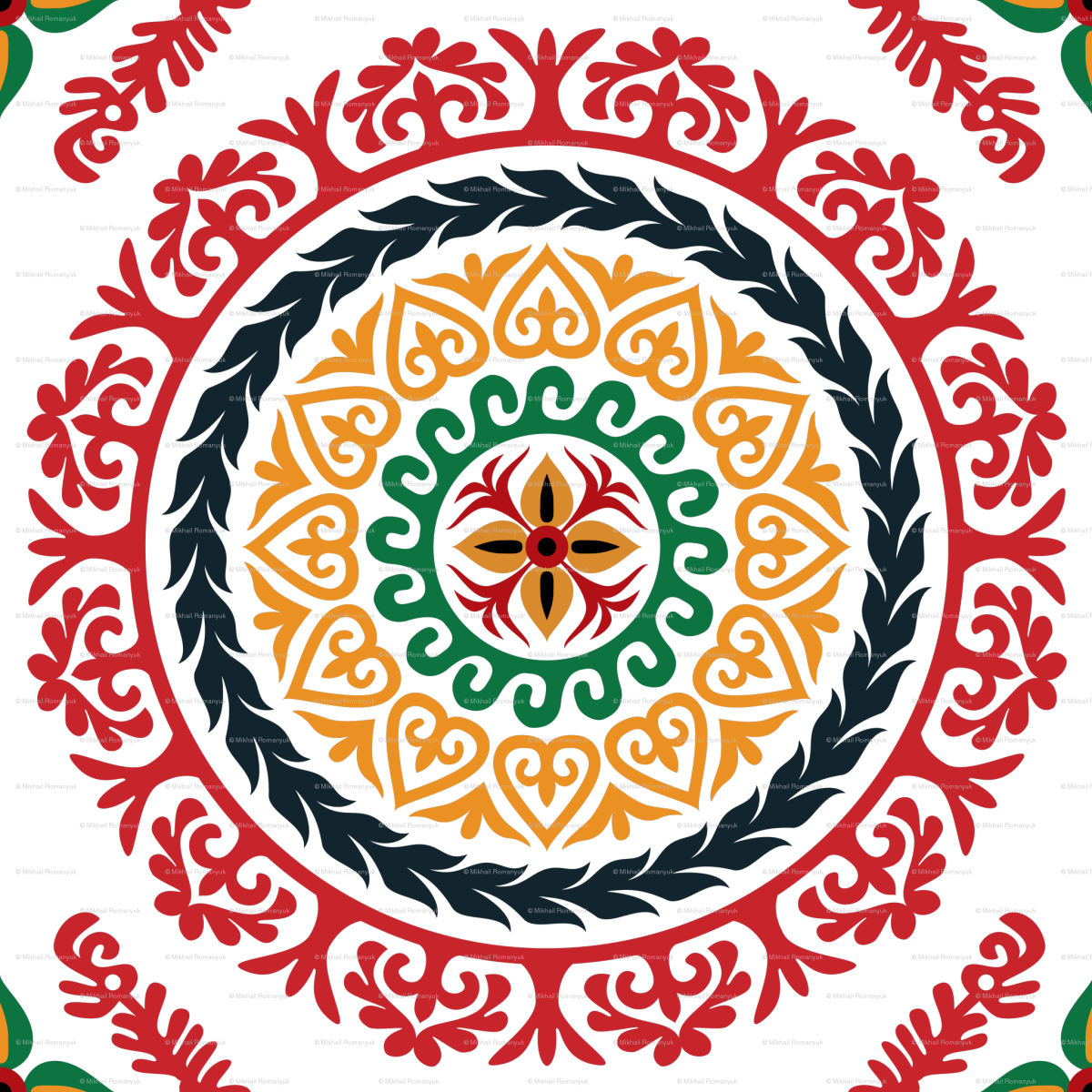 Таджикский национальный орнамент чакан вектор