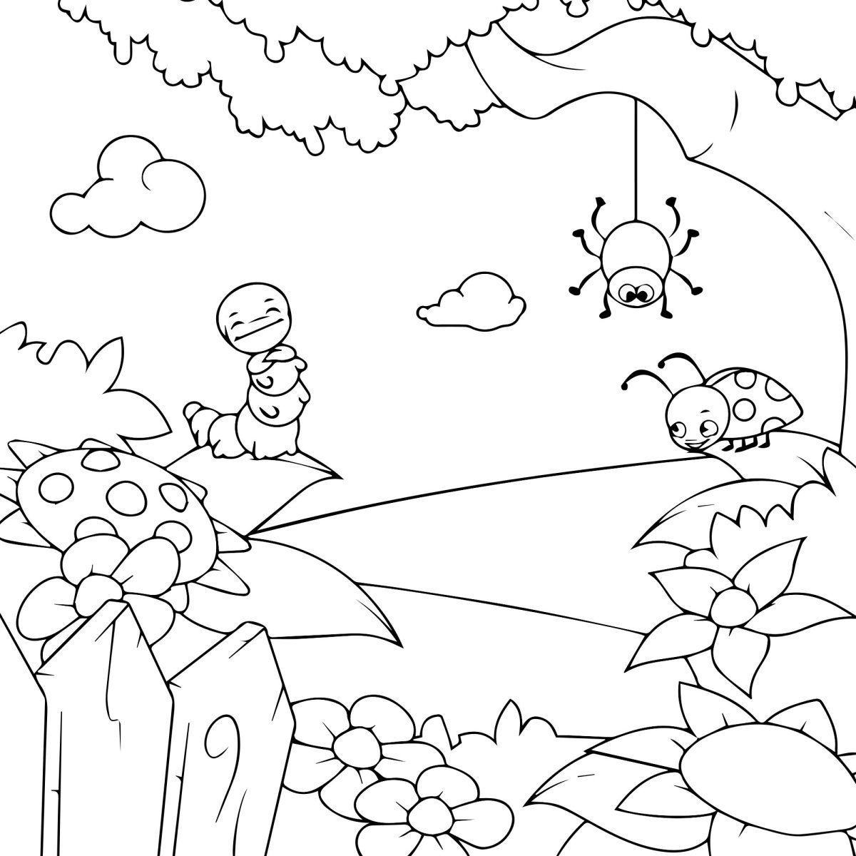 Раскраска летняя природа