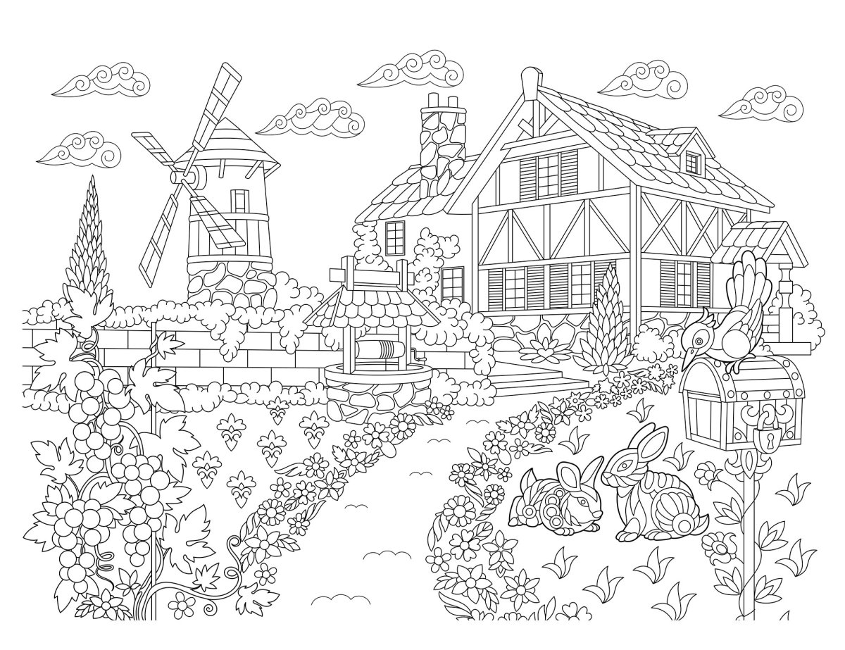 Раскраска антистресс природа