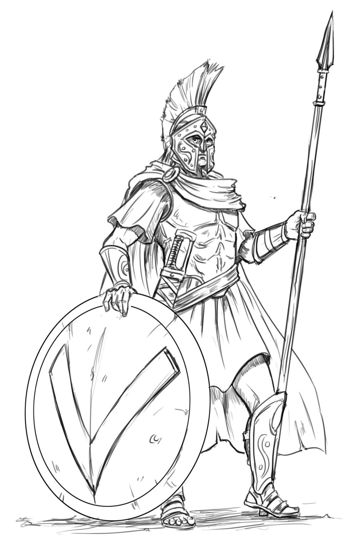 Раскраска Спартанец